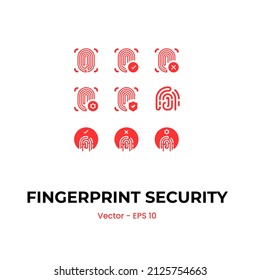Fingerprint Icons. Biometric security, identity recognition and verification. Vector. EPS 10 