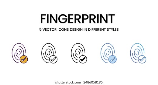 Iconos de huellas digitales de diferentes estilos Vector ilustración de stock