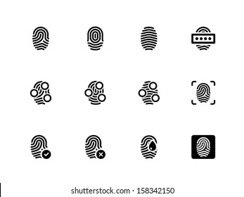 Fingerprint icons on white background. Vector illustration.