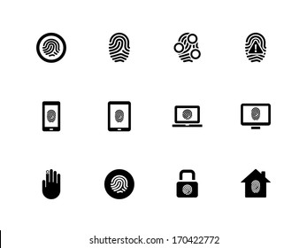 Fingerprint icons on white background. Vector illustration.