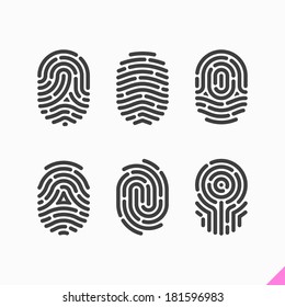 Fingerprint icons set. Vector.