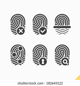 Fingerprint icons set. Vector.