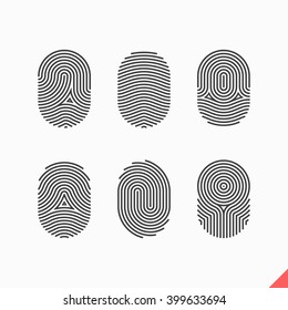 Fingerprint icons set. Vector.