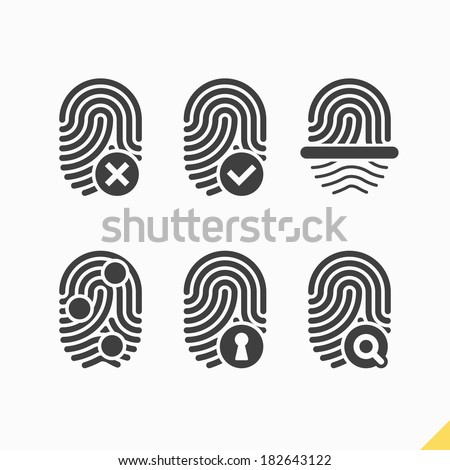Fingerprint icons set. Vector.