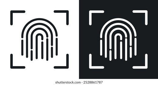 Fingerprint icons. solid style vector