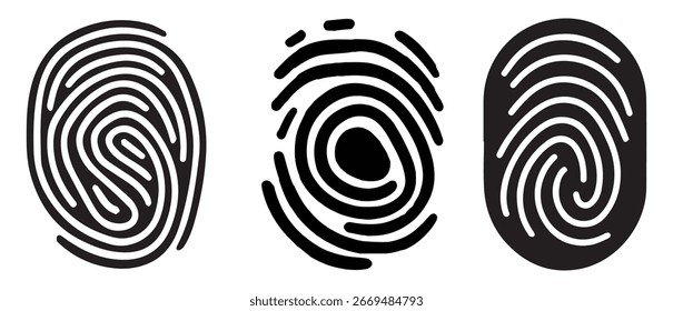 Iconos de huellas digitales que simbolizan la autenticación de seguridad de identidad y el acceso digital