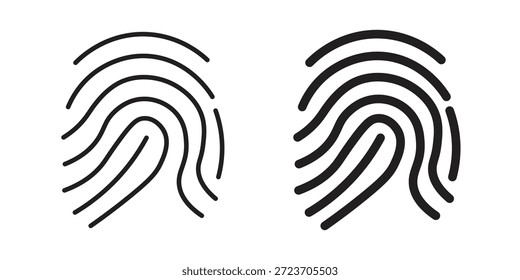 Fingerabdruck-Symbole, Vektorsammlung für Webdesigns. Flache Symbole