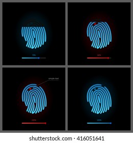 Fingerprint icons vector set.