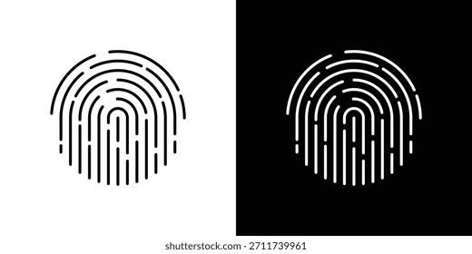 Símbolo de Vector de iconos de huellas dactilares con líneas de trazo editables para Diseños web