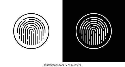 Símbolo de Vector de iconos de huellas dactilares con líneas de trazo editables para Diseños web