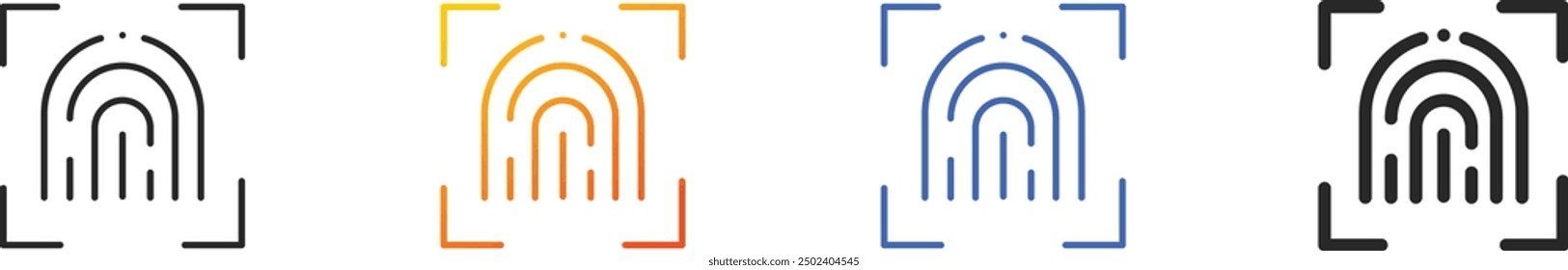 fingerprint icon.Thin Linear, Gradient, Blue Stroke and bold Style Design Isolated On White Background