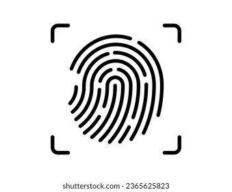 Fingerprint. ID app icon. Finger print accepted icon. Fingerprint scanning. Digital touch scan identification of electronic sensor authentication.Biometric access control. Security system