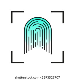 Fingerprint ID app icon. Fingerprint scanning. Finger print accepted icon. Digital touch scan identification sign. Vector illustration. EPS 10.