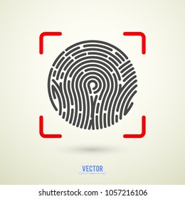 Fingerprint ID app Vector Icon Flat Style