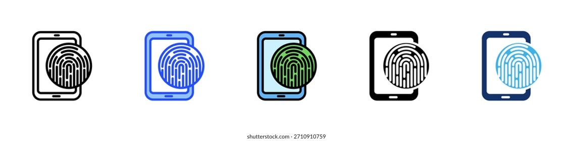 Colección De Iconos De Identificación De Huellas Dactilares Con Múltiples Estilos