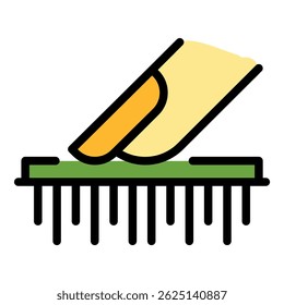 Fingerprint id icon. Outline fingerprint id vector icon color flat isolated