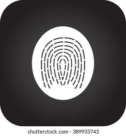 Fingerprint id simple icon on square   background