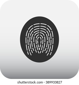Fingerprint id simple icon on square   background
