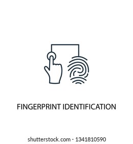 fingerprint identification concept line icon. Simple element illustration. fingerprint identification concept outline symbol design. Can be used for web and mobile UI/UX