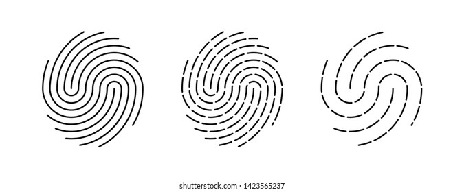 Fingerprint identification icon. Biometric authorization and business security concept. Vector illustration.