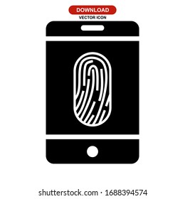 fingerprint identification icon or logo isolated sign symbol vector illustration - high quality black style vector icons

