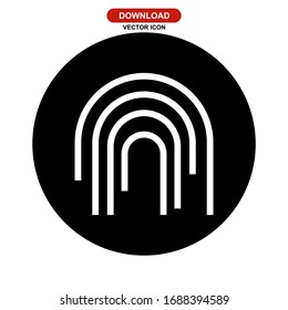 fingerprint identification icon or logo isolated sign symbol vector illustration - high quality black style vector icons
