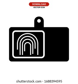 fingerprint identification icon or logo isolated sign symbol vector illustration - high quality black style vector icons
