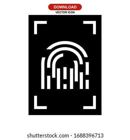 Icono de identificación de huellas digitales o logotipo símbolo de signo aislado ilustración vectorial: iconos vectoriales de estilo negro de alta calidad
