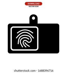Fingerabdruck-Identifizierungssymbol oder Logo, einzelne Zeichen-Symbol-Vektorillustration-Illustration - hochwertige Vektorsymbole mit schwarzem Hintergrund
