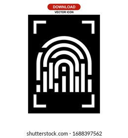 fingerprint identification icon or logo isolated sign symbol vector illustration - high quality black style vector icons
