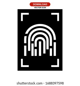 fingerprint identification icon or logo isolated sign symbol vector illustration - high quality black style vector icons
