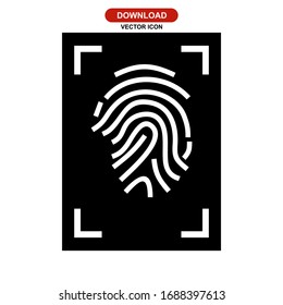fingerprint identification icon or logo isolated sign symbol vector illustration - high quality black style vector icons

