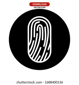Icono de identificación de huellas digitales o logotipo símbolo de signo aislado ilustración vectorial: iconos vectoriales de estilo negro de alta calidad
