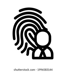 fingerprint identification icon or logo isolated sign symbol vector illustration - high quality black style vector icons
