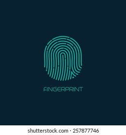 Fingerprint identification icon. Vector illustration
