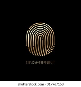 Fingerprint identification icon. Vector illustration. EPS 10.
