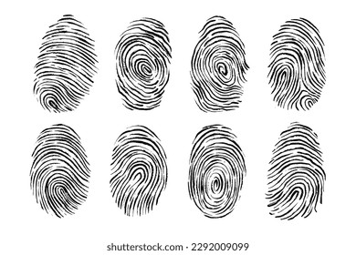 Fingerprint identification illustration. Vector design