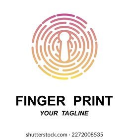 fingerprint identification logo with slogan template