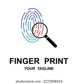 fingerprint identification logo with slogan template