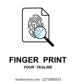 Fingerabdruck-Identifizierungslogo mit Slogan-Vorlage