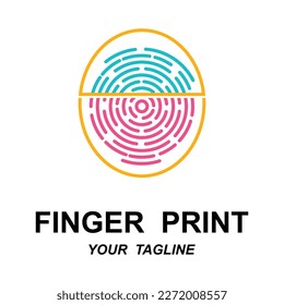 Fingerabdruck-Identifizierungslogo mit Slogan-Vorlage