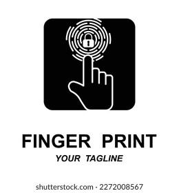 fingerprint identification logo with slogan template