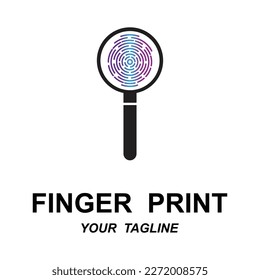 fingerprint identification logo with slogan template