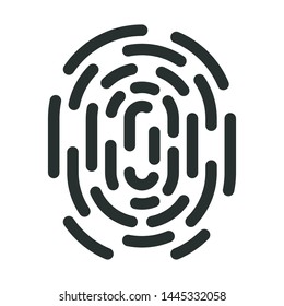 fingerprint and identification - minimal line web icon. simple vector illustration. concept for infographic, website or app.
