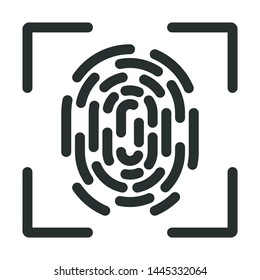 fingerprint and identification - minimal line web icon. simple vector illustration. concept for infographic, website or app.