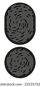Symbol für die Fingerabdruckkennzeichnung im flachen Stil eingestellt. Sicherheitsauthentifizierung. Vektorgrafik einzeln auf Weiß