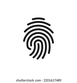 Fingerprint Identification Symbol . Touch ID Icon Vector Illustration