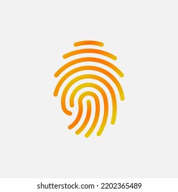 Fingerprint Identification Symbol . Touch ID Icon Vector Illustration