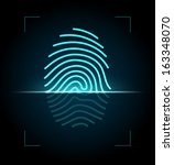Fingerprint identification system. EPS 10 with transparency.
