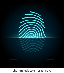 Fingerprint identification system. EPS 10 with transparency.